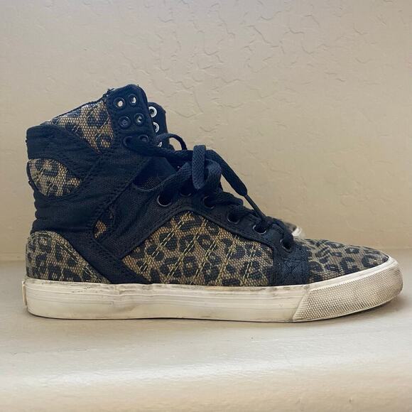 Supra High Top Skytop Shoe Muska 001 Women's Size 7.5 Leopard Cheetah - Picture 1 of 6